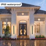Outdoor Wall Light Fixtures Modern Long LED Wall Sconce Black Exterior Light Fix... - Image 4