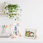 Lesnala 6Pcs Unfinished Wood Picture Frames with 4 Sheets Crystal Diamond Sticke... - Image 3