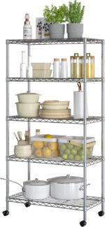 Seville Classics 5-Tier Wire Shelving with Wheels, 5-Tier, 30"" W x 14"" D (NEW ... - Image 8
