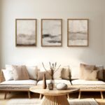 3 Piece Large Abstract Framed Wall Art, Neutral Beige Modern Art Wall Decor, Con... - Image 4