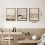 3 Piece Large Abstract Framed Wall Art, Neutral Beige Modern Art Wall Decor, Con... - Image 7