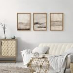 3 Piece Large Abstract Framed Wall Art, Neutral Beige Modern Art Wall Decor, Con... - Image 9