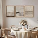 3 Piece Large Abstract Framed Wall Art, Neutral Beige Modern Art Wall Decor, Con... - Image 10