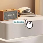 Solid Wood Nightstand, Leather Bedside Table with LED Light Strip, Modern Bedroo... - Image 3