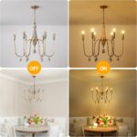 28.5" French Country Chandelier, 6-Light Farmhouse Dining Room Light Fixtures Ov... - Image 6