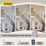 ykolupty Modern Crystal Chandeliers LED Dimmable Stairwell Chandelier Silver Tea... - Image 5
