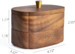 Acacia Wood Qtip Holder Bathroom Jars with Lids, Double-Layer Canisters for Cott... - Image 6