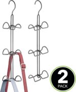 mDesign Metal Wire Over The Closet Rod Hanging Storage Organizer Hanger for Stor... - Image 3