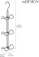 mDesign Metal Wire Over The Closet Rod Hanging Storage Organizer Hanger for Stor... - Image 4