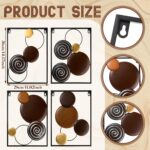 Tandefio 4 Pcs Metal Wall Art Abstract Wall Decoration Brown Metal Decor 14'' x ... - Image 5