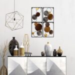 Tandefio 4 Pcs Metal Wall Art Abstract Wall Decoration Brown Metal Decor 14'' x ... - Image 6