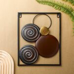 Tandefio 4 Pcs Metal Wall Art Abstract Wall Decoration Brown Metal Decor 14'' x ... - Image 8