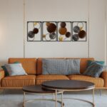Tandefio 4 Pcs Metal Wall Art Abstract Wall Decoration Brown Metal Decor 14'' x ... - Image 9