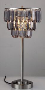 Kaimei Modern Chrome Crystal Table Lamp for Living Room Bedroom, 27.5 Inch Tall ... - Image 5