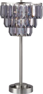 Kaimei Modern Chrome Crystal Table Lamp for Living Room Bedroom, 27.5 Inch Tall ... - Image 6