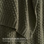 EVERGRACEHOME Chunky Chenille Knit Throw Blanket for Couch, Soft Luxurious Moss ... - Image 4