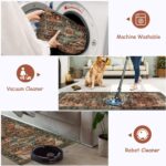Moynesa Ultra-Thin Washable Vintage Area Rug - 3x5 Boho Non-Slip Entryway Rug Or... - Image 4