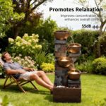 5 Tiers Water Fountain Outdoor Garden - 33.5" H Shape K Indoor Waterfall Fountai... - Image 5
