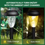 GIGALUMI 12 Pack Solar Light Outdoor Waterproof, Warm White Pathway Lights Solar... - Image 5