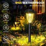 GIGALUMI 12 Pack Solar Light Outdoor Waterproof, Warm White Pathway Lights Solar... - Image 6