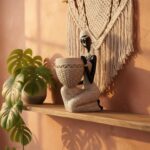 Lescafita Handmade White African Tribal Woman Sculpture - Crystal Earrings & Bas... - Image 3