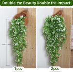 RECUTMS 2Pcs Artificial Hanging Flowers for Outdoor Decoration Fake Hanging Plan... - Image 4