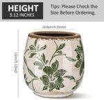 SiliFine Vintage Ceramic Flower Pot with Ice Crackle Rustic Planter with Drainag... - Image 4