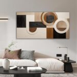 Tarfupth Brown Abstract Wall Art for Living Room Large Black Boho Geometric Mode... - Image 5