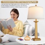 ROTTOGOON 29" Gold Table Lamps for Living Room Set of 2, 3-Color Temperature Nig... - Image 3