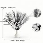 Modern Black White Artificial Flower Arrangement - 17" Faux Eucalyptus Bouquet f... - Image 7