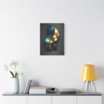 Luxury Gold Abstract Wall Art Canvas | Modern Teal Black Artwork | Elegant Livin... - Image 4