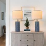 Reaketon 20.5" Modern Ceramic Table Lamps for Bedroom Set of 2, Bedside Lamps fo... - Image 4