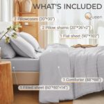 MUXHOMO 7 Pieces Queen Comforter Set, Seersucker Bed in a Bag Queen Size, All Se... - Image 5