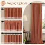 Pitalk Boho Blackout Curtains for Living Room Linen Textured Bohemian Vintage Mi... - Image 6