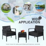 PROHIKER 3 PCS Patio Rattan Conversation Bistro Chairs Set, Outdoor Patio Furnit... - Image 7
