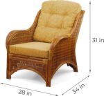 Jam Lounge Set of 4: 2 Natural Rattan Wicker Chairs, Loveseat with Light Brown C... - Image 4