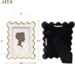 AELS 4x6 Inch Vintage Scalloped Picture Frame, Cream Whte and Gold Mid Century M... - Image 3