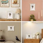 AELS 4x6 Inch Vintage Scalloped Picture Frame, Cream Whte and Gold Mid Century M... - Image 7