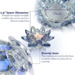 Crystal Lotus Flower Tealight Candle Holders/Glass Tea Light Candlestick Decor D... - Image 5