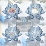 Crystal Lotus Flower Tealight Candle Holders/Glass Tea Light Candlestick Decor D... - Image 6