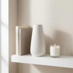 Luxury White Ceramic Vase, Modern Ribbed Fluted Design, Flower Vase for Home Dec... - Image 5