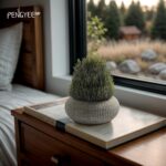 2 Pack Small Fake Plants in Cement Planter for Bathroom Decor, 6.1/5.7 Inch Arti... - Image 5
