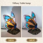 Tiffany Style Butterfly Lamp - Stained Glass Table or Desk Light LED Bulb Includ... - Image 3