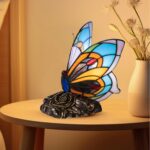 Tiffany Style Butterfly Lamp - Stained Glass Table or Desk Light LED Bulb Includ... - Image 7