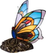 Tiffany Style Butterfly Lamp - Stained Glass Table or Desk Light LED Bulb Includ... - Image 8