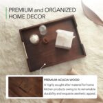 Joy&Grace Ottoman Tray for Living Room, Large Acacia Wooden Serving Tray with Ha... - Image 5