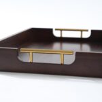Joy&Grace Ottoman Tray for Living Room, Large Acacia Wooden Serving Tray with Ha... - Image 7