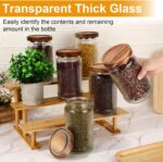 6 Pcs 1000ml/34 oz Vintage Glass Storage Jar Glass Containers with Wood Lid Ribb... - Image 3
