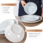 Plates and Bowls Sets for 4 - CJDC-QUELO 16-Piece Stoneware Dinnerware Sets, Cer... - Image 5