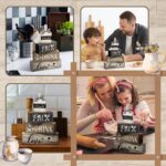 Moucuny 4 Pcs Farmhouse Kitchen Decor Wooden Plate Farmhouse Table Decor Black B... - Image 5